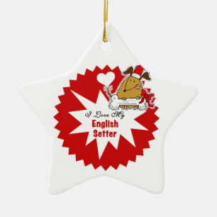 Ornement Étoile En Céramique Personnalisé Anglais Setter Keepsar Ornament