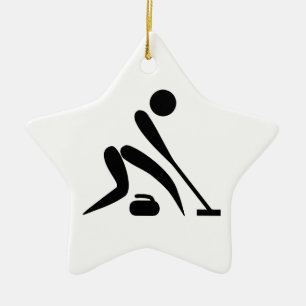 Ornement Étoile En Céramique Pictogramme de curling
