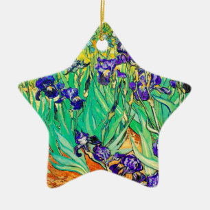 Ornement Étoile En Céramique PixDezines van gogh iris/st. remy