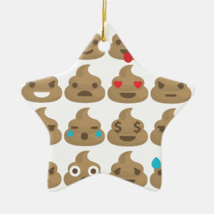 Ornement Étoile En Céramique poop emojis