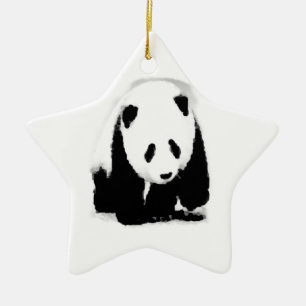 Ornement Étoile En Céramique Pop Art Baby Panda