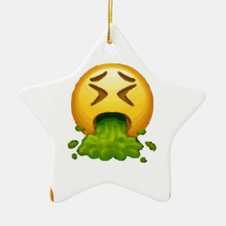 Ornement Étoile En Céramique puking émoji