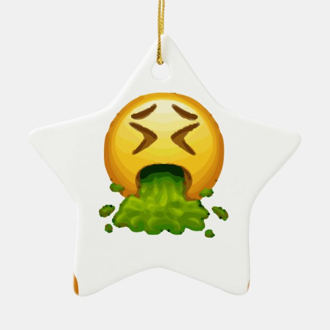 Ornement Étoile En Céramique puking émoji (Devant)