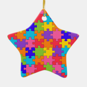 Ornement Étoile En Céramique Puzzle Puzzle Puzzle Puzzle