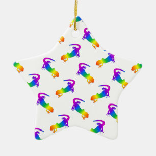 Ornement Étoile En Céramique Rainbow Salamander