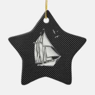 Ornement Étoile En Céramique Regatta Sailboat on Carbon Fiber Style