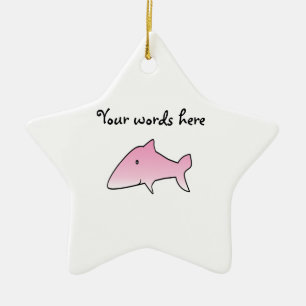 Ornement Étoile En Céramique Requin rose