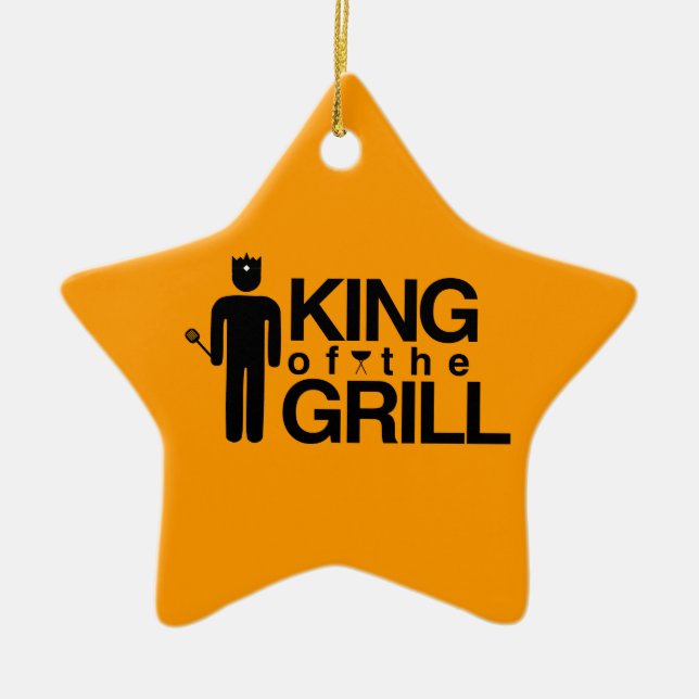 Ornement Étoile En Céramique Roi du Grill (Devant)