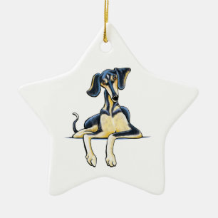 Ornement Étoile En Céramique Saluki lisse Emil