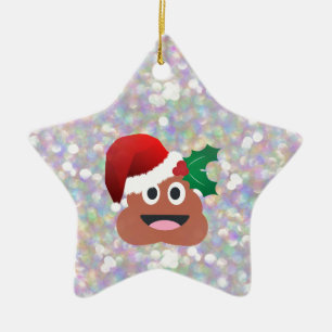 Ornement Étoile En Céramique santa claus emoji