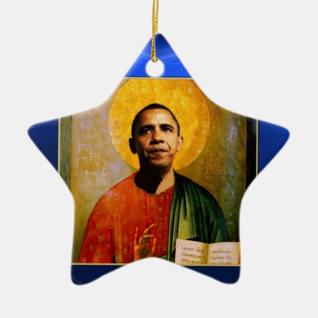 Ornement Étoile En Céramique Star du saphir bleu de SANTOBAMA (Devant)