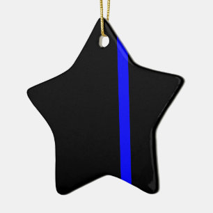 Ornement Étoile En Céramique Style vertical Symbolique Ligne Bleue Mince