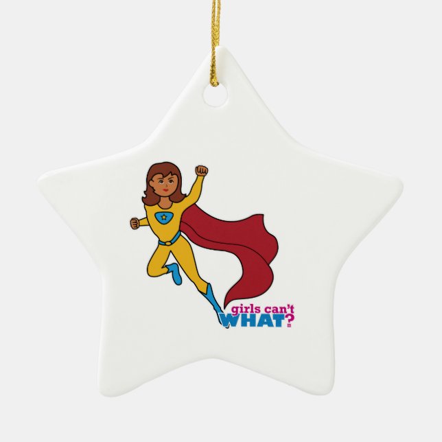 Ornement Étoile En Céramique Superhero Girl (Devant)