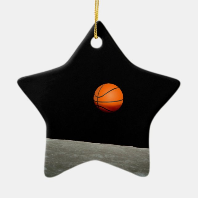 Ornement Étoile En Céramique terrain de basket de l'univers lune (Devant)