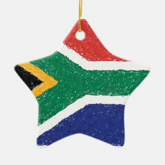Ornement Étoile En Céramique Thème de drapeau de l'Afrique du Sud