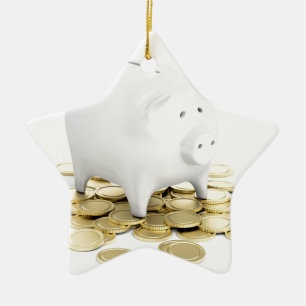 Ornement Étoile En Céramique Tirelire et pièces de monnaie