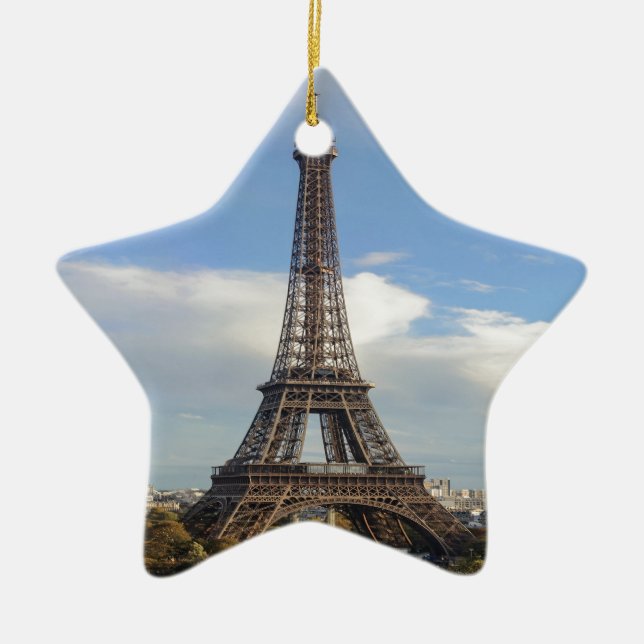 Ornement Étoile En Céramique Tour Eiffel Paris (Devant)