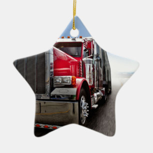 Ornement Étoile En Céramique Tous les Trucker américains