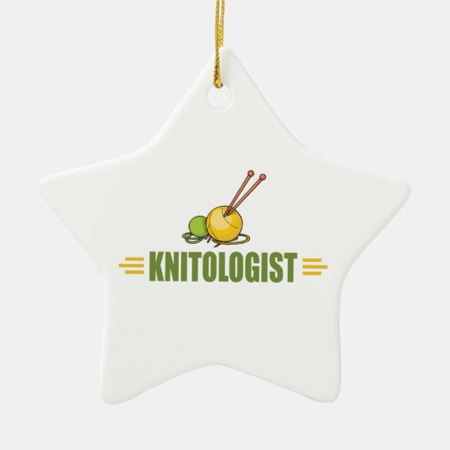 Ornement Étoile En Céramique Tricot humoristique (Devant)