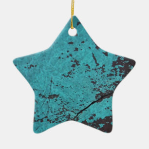 Ornement Étoile En Céramique Turquoise bleu rouillé