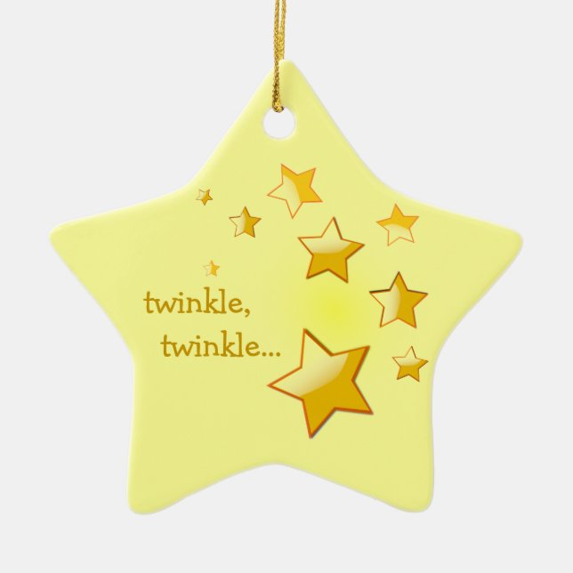 Ornement Étoile En Céramique Twinkle, Twinkle Star Ornament Jaune (Devant)
