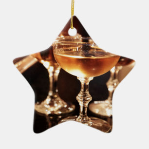 Ornement Étoile En Céramique verre à champagne toast doré