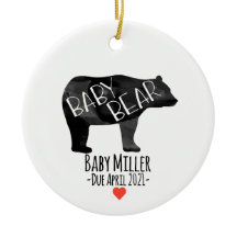 Ornement Faire-part de naissance de l'ours bébé