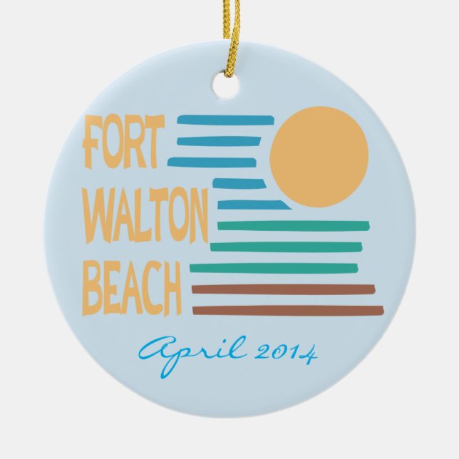 Ornement fait sur commande de date de Fort Walton (Devant)