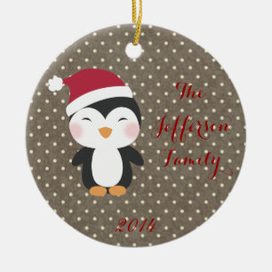 Ornement familial de pingouins de Noël personnalis