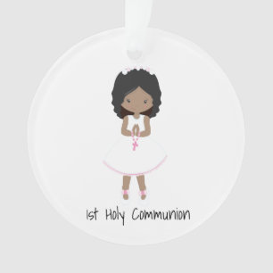 Ornement Fille Peau Noire 1ère Communion Solennell