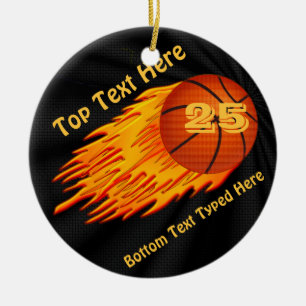 Ornement flamboyant de basket-ball VOTRE NOMBRE et