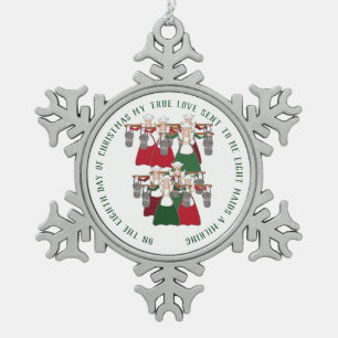 Ornement Flocon De Neige 12 jours d'Un-Traite de domestiques de Noël 8