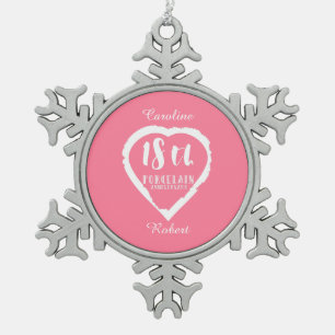 Ornement Flocon De Neige 18e anniversaire Mariage porcelaine traditionnelle