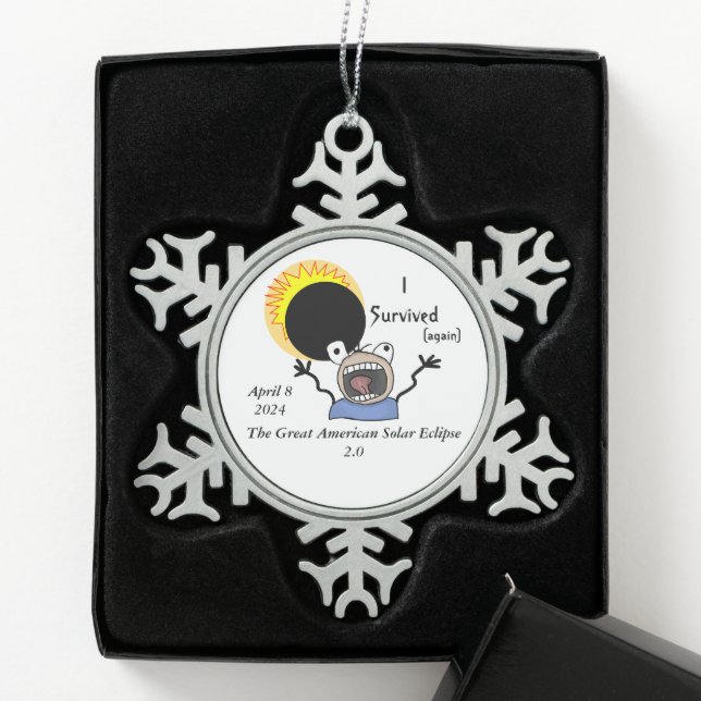 Ornement Flocon De Neige 2024 Solar Eclipse Survival (Boîte)