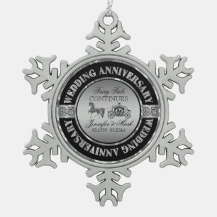 Ornement Flocon De Neige 25e anniversaire Mariage-Mariage cheval et transpo