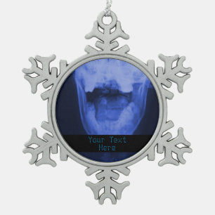 Ornement Flocon De Neige 3 radiographiés - Bleu électromagnétique