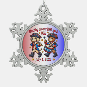 Ornement Flocon De Neige 4 juillet USA 250e anniversaire Semiquincentenaire