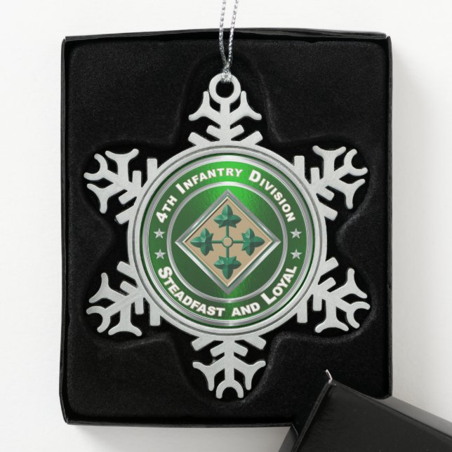 Ornement Flocon De Neige 4e division d'infanterie Noël (Boîte)