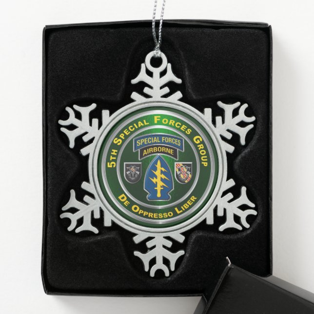 Ornement Flocon De Neige 5e Groupe des forces spéciales (Boîte)