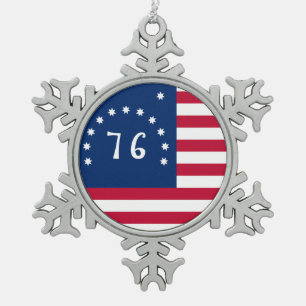 Ornement Flocon De Neige 76 Drapeau de bataille, Bannière américaine de Ben