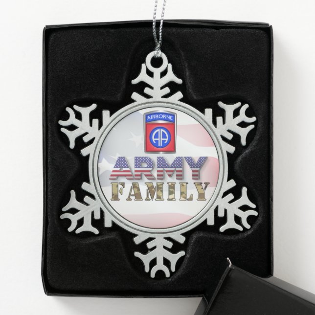 Ornement Flocon De Neige 82e division aéroportée Famille d'armée (Boîte)
