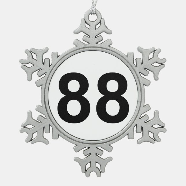 Ornement Flocon De Neige 88 - nombre quatre-vingt-huit (Devant)