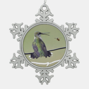 Ornement Flocon De Neige Abeille de colibri et de miel