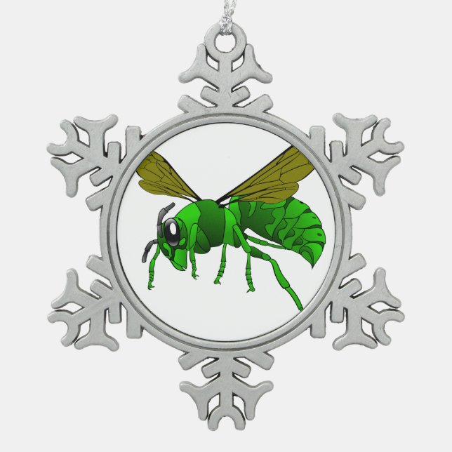 Ornement Flocon De Neige Abeille de guêpe verte et citron vert (Devant)