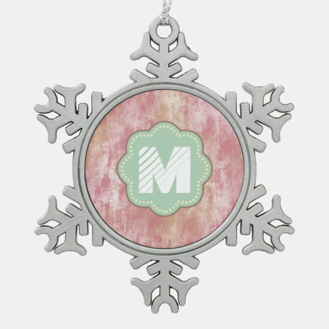 Ornement Flocon De Neige Abstrait rose et rose (Devant)