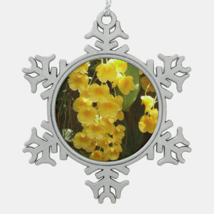 Ornement Flocon De Neige Accrocher les orchidées jaunes Fleurs tropicales
