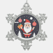 Adorable Pewer Christmas Père Noël