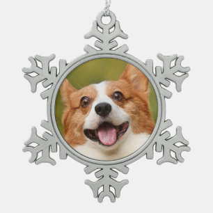Ornement Flocon De Neige Ajouter photo de chien personnalisé Customisé