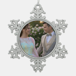 Ornement Flocon De Neige Ajouter une photo de mariage Personnaliser