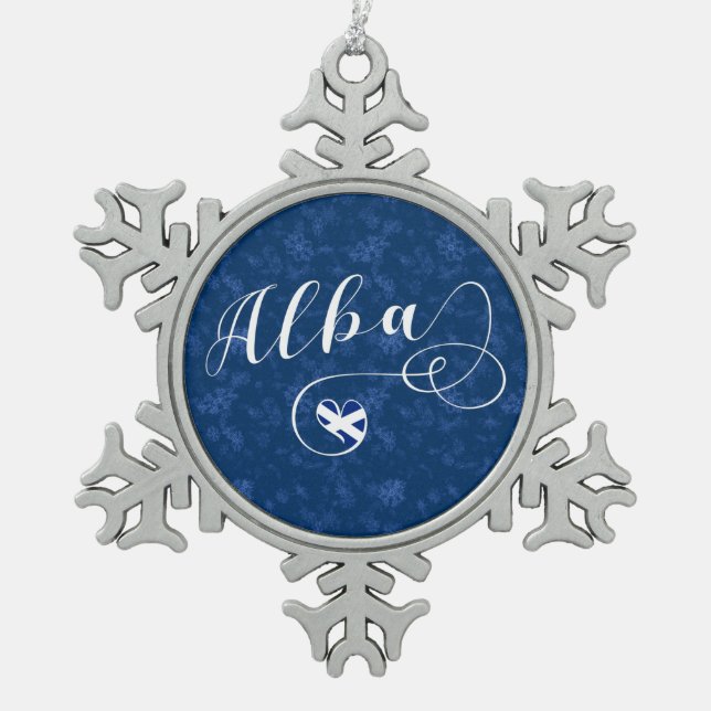 Ornement Flocon De Neige Alba Drapeau Coeur, Ecosse, Scots Gaelic (Devant)